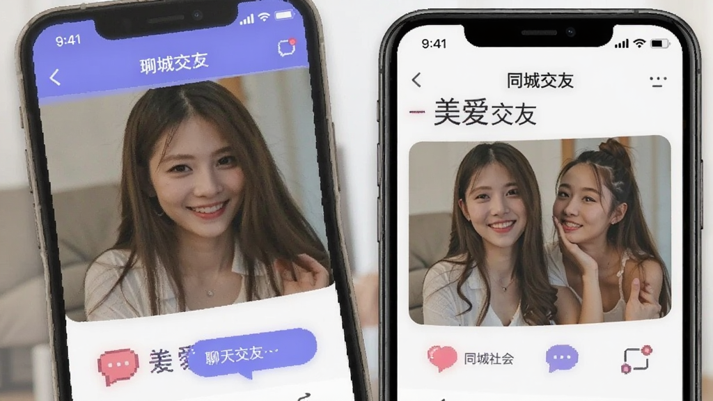 美爱-聊天交友 同城社交应用界面展示