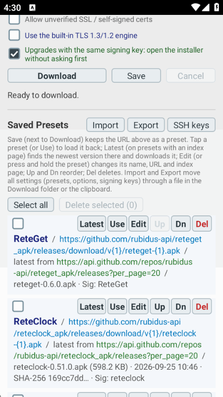 ReteGet��װ�����°�0.6.0 �ֻ������н�ͼ
