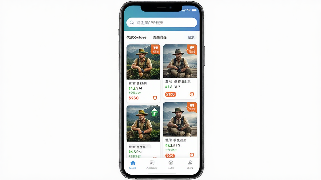 �Խ�̽APP��ҳ�Ż���Ʒ�б����棬�ֻ���Ļ����չʾ������������Ϊ�������������в���Ʒ��Ƭ�ٲ������ײ���������������ִ���ϸ�ڰ����۸��ǩ���Ż�ȯ�Ǳ꣬���������ɾ����޶���Ԫ��