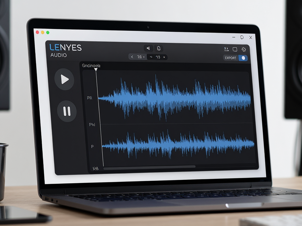 A sleek modern audio editing software interface named 