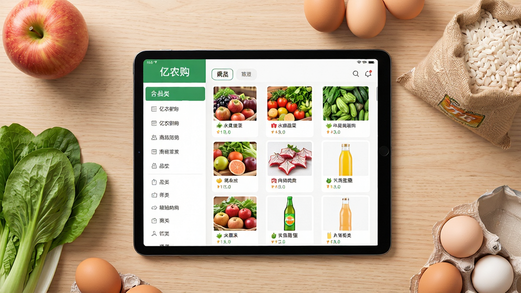 �����ӽǵ�ľ�����棬��������ڷ�һ̨ƽ����ԣ���Ļ��ʾ��ũ��Ӧ�õ���Ʒ����ҳ�棬���ΪƷ�ർ�������Ҳ�Ϊˮ���߲��������൰����Ʒ��������Ʒ����ͼ������Ϊ���жԳƣ��Ű��������£����Ϊ����дʵ��Ʒ��Ӱ��ϸ�ڰ��������ϵ�����ƻ������ˡ��������״���Ϊʵ���׺�����ʸ��壬������ͣ�����ɾ����޶���Ԫ��