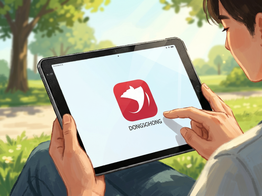 An illustration showing a person reading on a tablet in a park without internet connection, the 