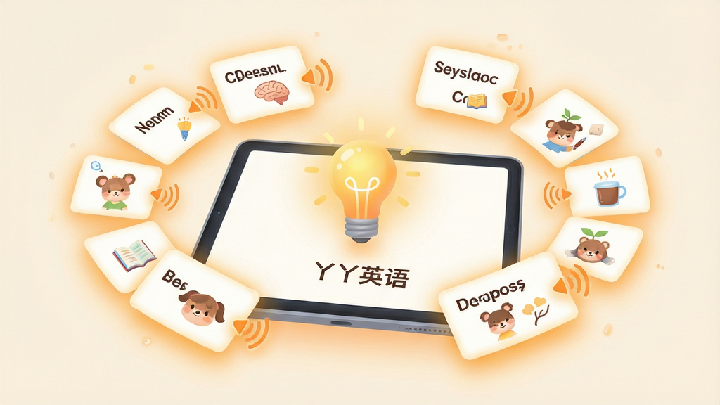 ����Ϊһ��������ƽ����Ļ����Ļ��չʾ��Ӣ�Ĵʻ㿨Ƭ���Ӧʵ��廭����Ƭ���з�������ͼ�ꣻ����Ϊ��Ƭ�ʻ��λ������У�������һ�ŷ���ĵ����������⣻�Ű��������£��Ӿ����㼯���ڿ�Ƭ�����֮�䣻���Ϊ��͵Ľ����Ƽ��廭�磻ϸ�ڰ�����ů�ĳȻ�ɫ���Ρ���������ͼ�ꡢ����Ϊǳ��ɫ�����ʸ��塢����ɾ����޶���Ԫ�أ�ͼƬ������Ϊ��ѾѾӢ���