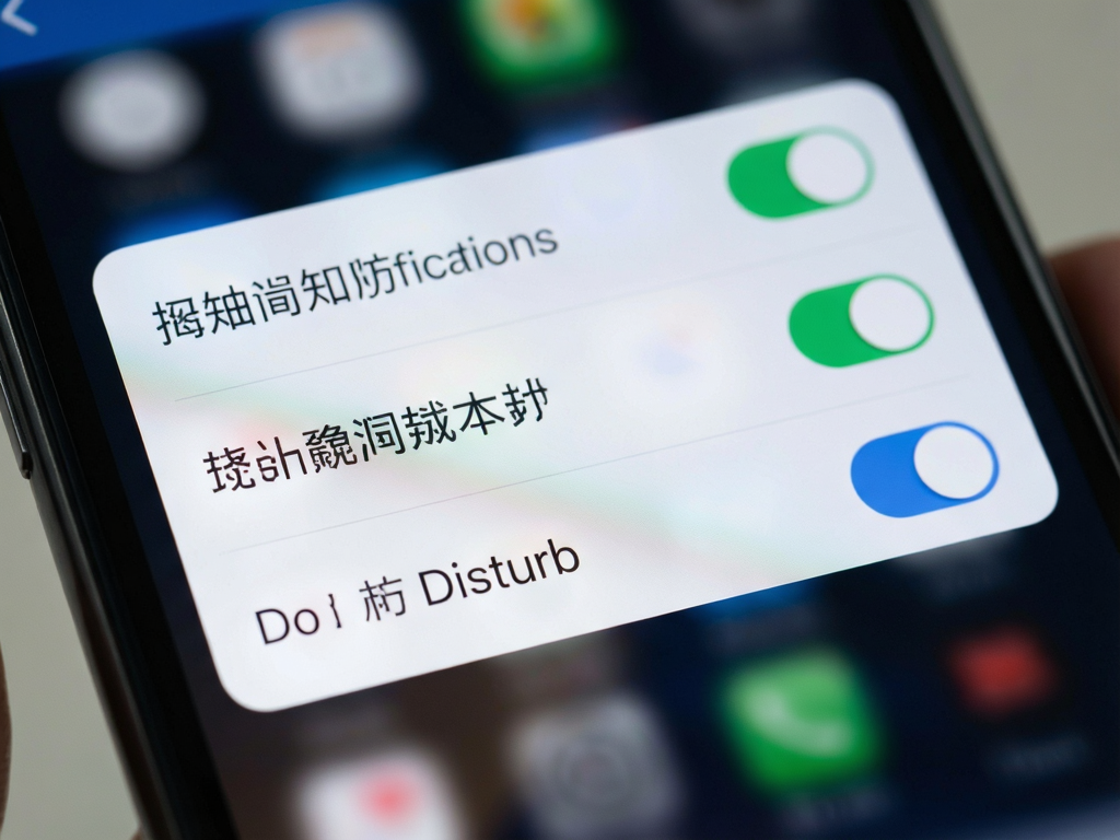 A close-up view of a settings menu within a mobile application, showing toggle switches for notifications, with clear Chinese text labels like 