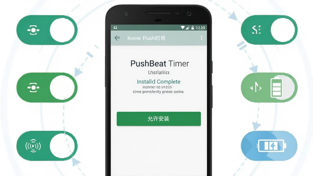 ��������Ϊһ����׿�ֻ���Ļ��ʾPushBeat Timer��װ��ɽ��棬����Ϊ�ֻ����С���Χ����Ȩ�޿���ͼ�������Ż�ͼ�꣬�Ű��࣬���Ϊ��ƽ���̳�ʾ��ͼ��ϸ�ڰ�����������װ����ť��������Ȩ��ͼ�꣬���ʸ��塢�ɾ����޶���Ԫ��