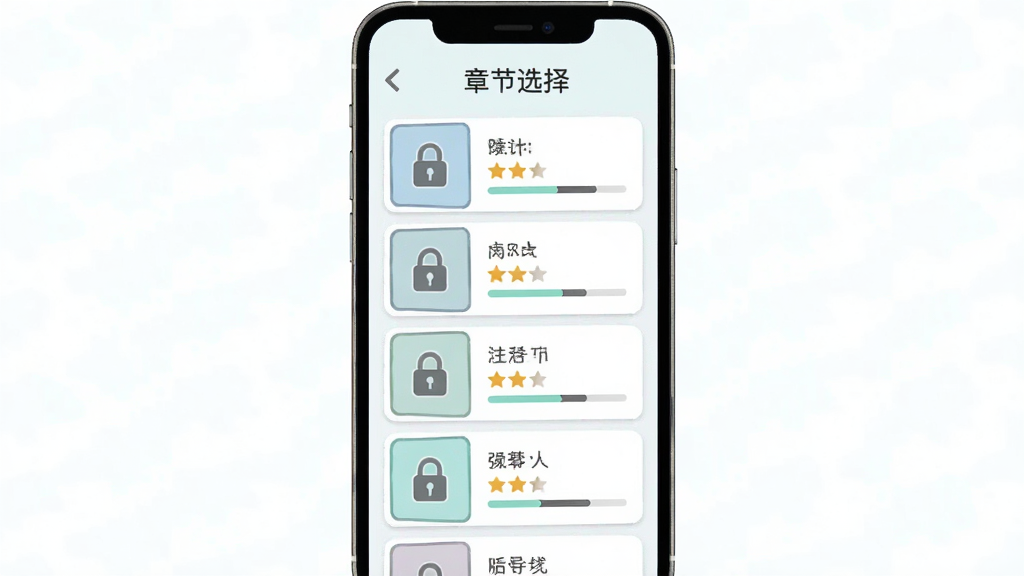 ����ϲ��ͻת��Ϸ�½�ѡ����棬����Ϊ�ֻ���Ļ����ʾ����½ڿ�Ƭ�������У�����Ϊ�����б�ʽ�Ű棬�Ű涥����