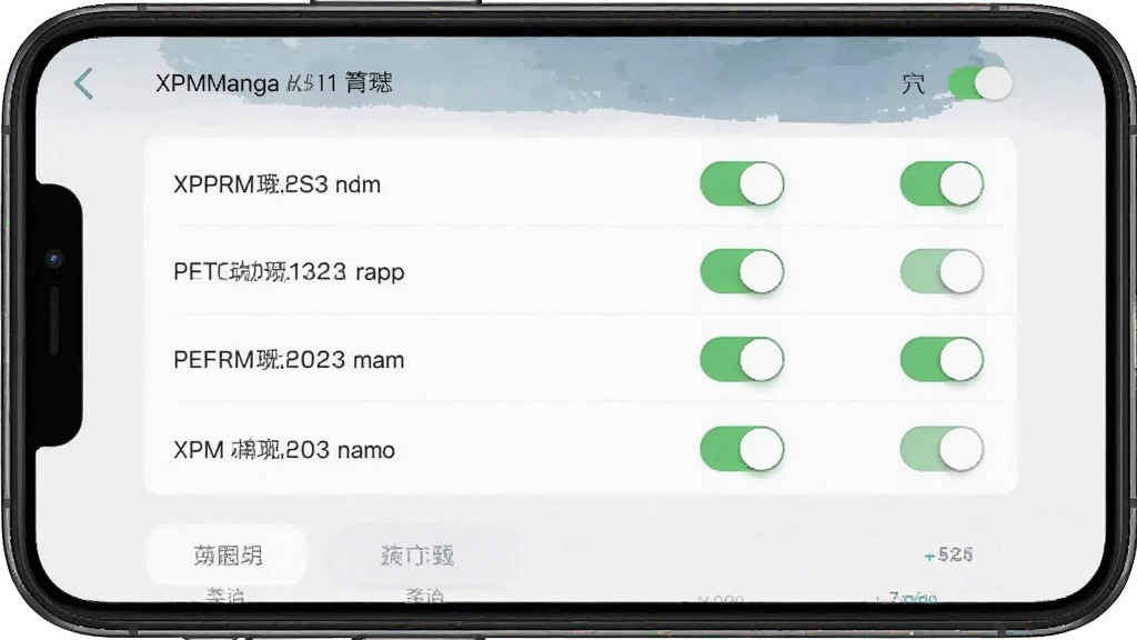 一张 XPManga 软件权限管理界面的手机截图,画面中展示权限列表及开关状态,界面简洁,风格素雅,布局清晰,画质干净,无多余元素