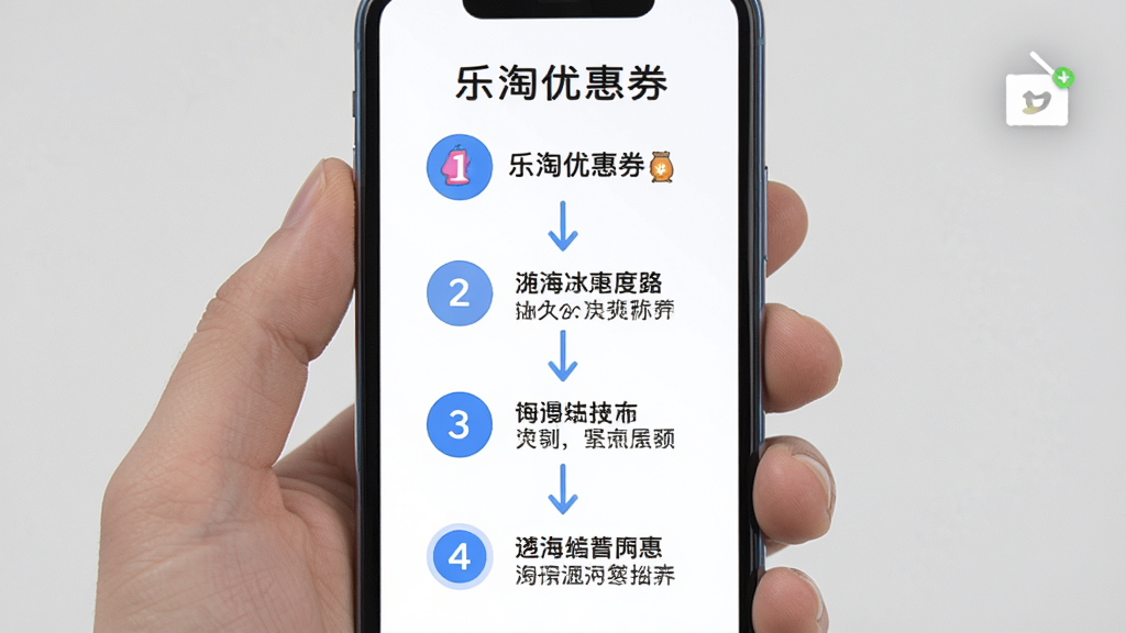 主体为手机屏幕展示使用指南步骤图示,布局为纵向步骤条形式共四个步骤节点,排版从上到下依次排列,风格为简洁教程风,细节包含数字序号圆标、箭头连接线、手机轮廓,画质高清干净无多余元素,图片中打文字