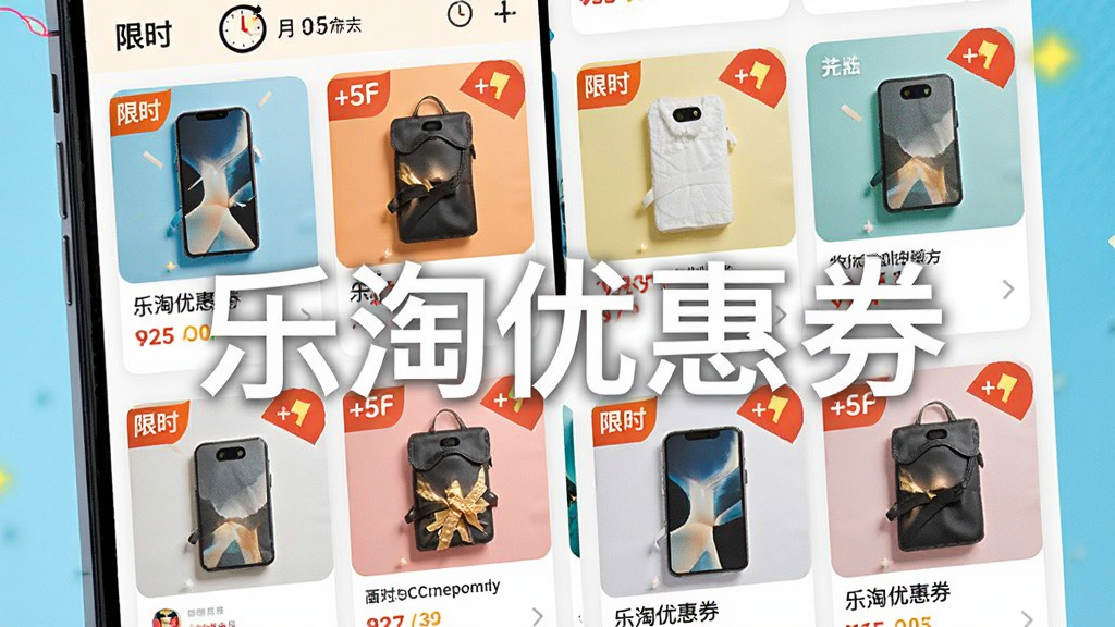 主体为手机界面展示每日精选瀑布流商品卡片,布局为两列网格排列,排版错落有致,风格为明亮活泼的电商促销风,细节包含限时标签、折扣角标、倒计时图标,画质清晰干净无多余元素,图片中打文字