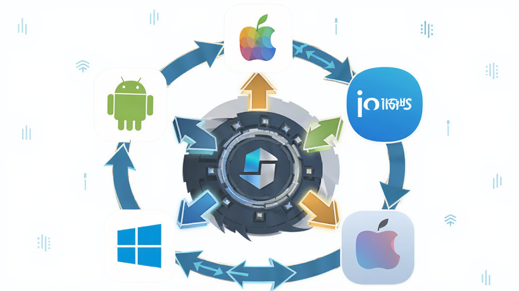 ȫ�ܻ�����׿���ƽ̨����ʾ��ͼ������չʾAndroid��iOS��Harmony��Windows��Mac���ƽ̨ͼ��Χ�����Ĵ����������У�����Ϊ���η���״������ƽ���Ƽ��У�ϸ�ڰ�����ƽ̨��־��˫���ͷ�����ʸ��壬�ɾ����޶���Ԫ��