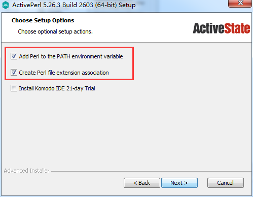 ActivePerl �������� ���÷���