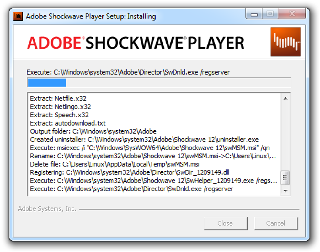 Adobe Shockwave Player ��װ����ʾ��ͼ