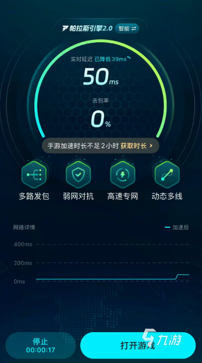 快游智能加速 网络优化 加速效果