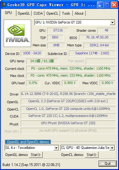 GPU Caps Viewer �Կ���Ϣ��⹤�߽����ͼ