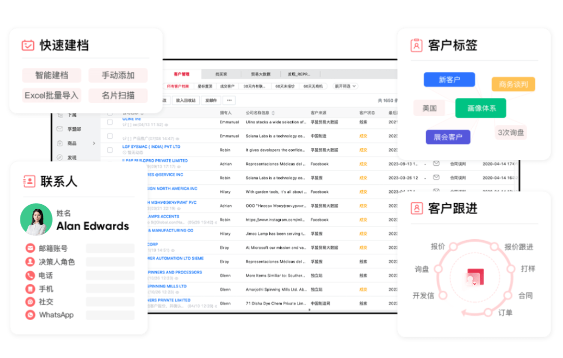 旗航外贸管理软件 客户信息 录入界面