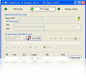 MP3 Splitter Joinerv3.2.1 ��Ƶ�����������н�ͼ