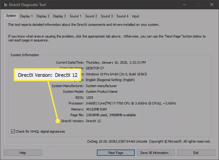 DirectX11 �汾 ��� dxdiag