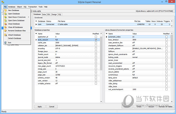SQLite Expert 数据库管理工具界面截图