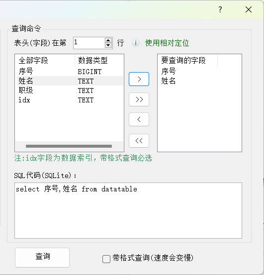 SQLite Expert 执行 SQL 查询结果展示