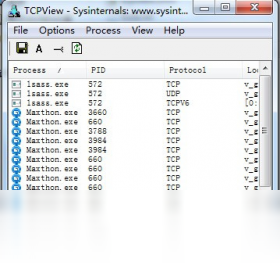 TCPViewv4.0 �������Ӽ�����н�ͼ