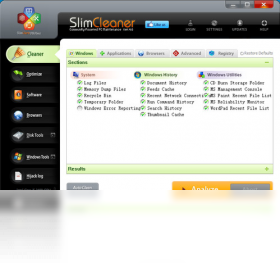 SlimCleanerV4.0 ϵͳ�����Ż��������н�ͼ