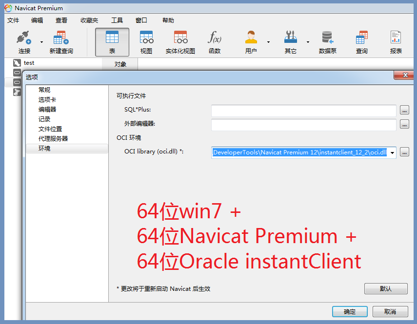 Navicat Premium 连接数据库 配置界面