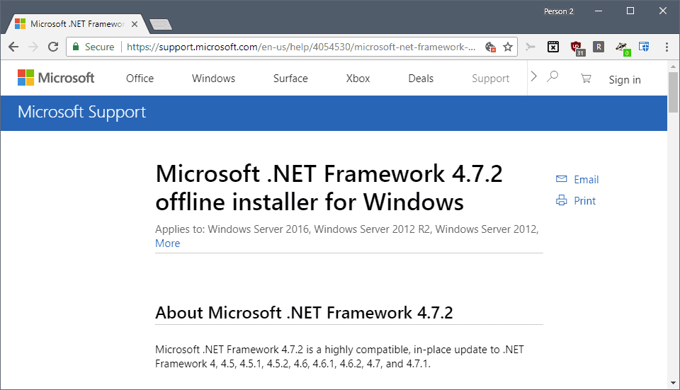 Microsoft .NET Framework 4.7 ���л������ �����ص�