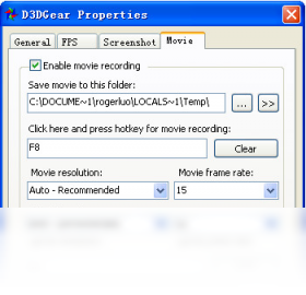 D3DGearv4.85 ��Ϸ¼�ƹ������н�ͼ