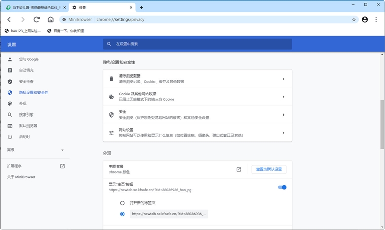 MiniBrowser����� ��ǩ���� ��������
