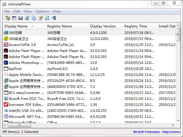 UninstallView ����ж�� �����̳�