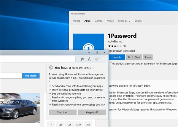 1Password 自动填充 浏览器扩展