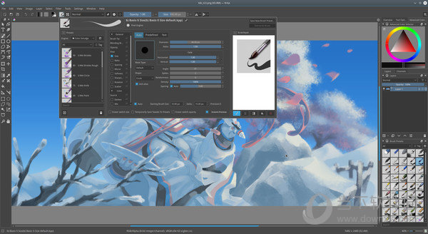 Krita 数字绘画 软件界面 笔刷工具
