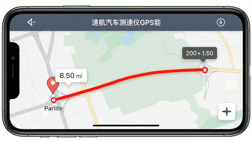 ���壺�ֻ���Ļչʾ���ٺ�����������GPS���Ĺ켣�ط�ҳ�棬��ͼ����һ����ɫ·�ߣ������յ��б�ǡ����֣��ֻ��������ã���ͼռ����Ļ��·���������Ű棺��ͼ�ӽǣ��켣����Ŀ����񣺼�Լ��ͼ���ɫ����͡�ϸ�ڣ���㡢�յ��ע��������ݸ��֡����ʣ����壬�ɾ����޶���Ԫ�ء�