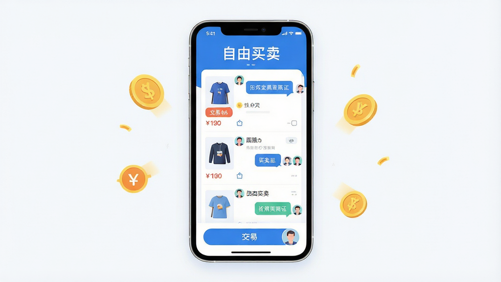 ���壺�����ֻ���Ļչʾ��������App���棬����������Ʒ�б������װ�ť���û�ͷ�񣻲��֣��ֻ����У���Ļ���������ɼ�����Χ�м���ǳɫ����������������Һͽ��׳ɹ���ͼ��Ԫ�أ��Ű棺�ֻ���ͼΪ�����������׾��ȣ����ֱ�ʶ������������������Ļ�Ϸ�������ִ���ƽ����ɫ�����죬������ɫ�����ɾ����ࣻϸ�ڣ���Ʒ����ͼ���۸��ǩ������˫���Ի����ݣ����ʣ�������Ⱦ���ɾ��޶���Ԫ��