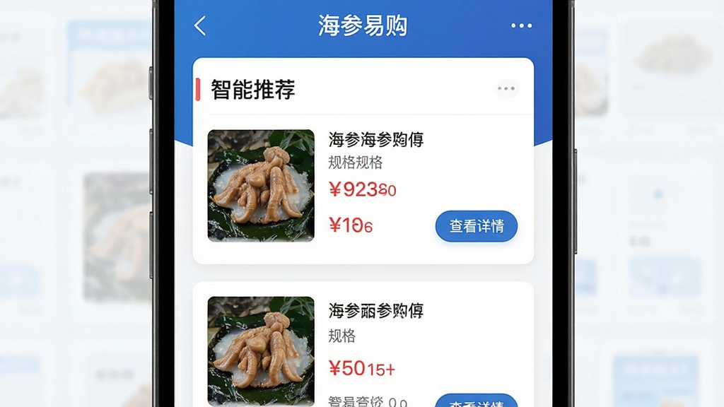 һ��չʾ�����׹�����ƥ�书�ܵĽ����ͼ���������ֻ���Ļ����Ļ������ʾ�������Ƽ���ģ�飬�·��г�ƥ��ĺ�����Ʒ��Ƭ�������������Ű��࣬��������ִ���ϸ�ڰ�����Ʒ���ơ���񡢼۸�͡��鿴���顱��ť�����ʸ��壬�ɾ��޶���Ԫ�أ��������ע�������׹���
