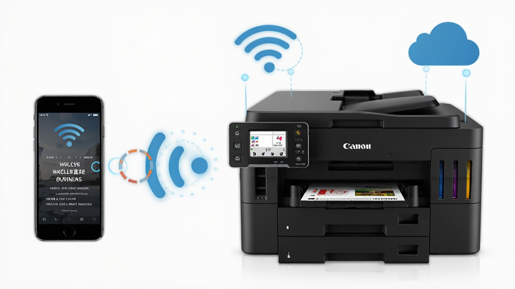 Canon PRINT Business ����ֱ����ӡ����չʾ������Ϊ��ӡ�����ֻ���������ʾ��ͼ������Ϊ���ҽṹ�����Ƽ��У�ϸ��չʾWi-Fi�ź�ͼ����ƶ�ͼ�꣬���������ɾ�