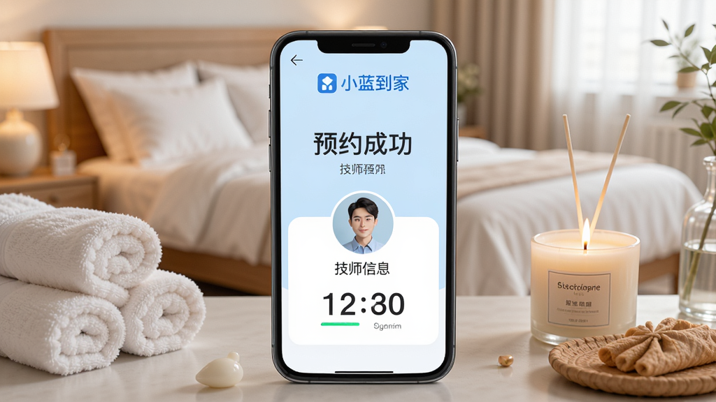 ���壺С������App��ԤԼ�ɹ����棬��ʾ��ʦ��Ϣ�뵹��ʱ�����֣��ֻ���Ļ���У�����Ϊ��ܰ�����һ�������Ű棺��Ļ��ʾ��С�����ҡ�LOGO��ԤԼ�ɹ���������ʦͷ�񡢵���ʱ�����������Ȼ��ǳ��ɫ����ϸ�ڣ��ֻ���Χ��ë������޹�����SPAԪ�أ�������͡����ʣ����壬�ɾ������
