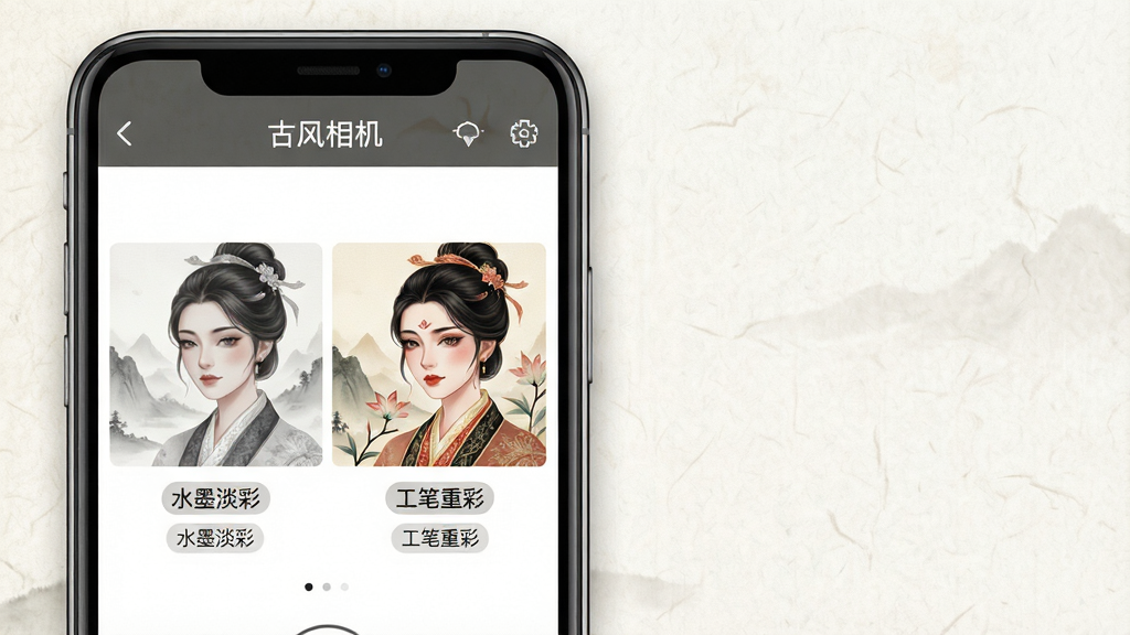 ���壺�ֻ���Ļ��д����ʾ�ŷ�������˾�ѡ����棬��Ļ��չʾ��ˮī���ʡ��롰�����زʡ������˾��ĶԱ�Ч�������֣��ֻ�����ƫ���Ҳ����ף�����Ϊ���ŵ���ֽ�������Ű棺��Ļ�Ϸ��С��ŷ�����������Ľ�����⣬�·����˾����Ʊ�ǩ����񣺱�ƽ��UI����ʵ�ֻ���Ӱ��ϣ�����������ɫ�����š�ϸ�ڣ��˾�����ͼ����ϸ�壬�߹�����Ӱ������Ȼ���޶���Ԫ�ء����ʣ�4K���壬�ɾ����޶���Ԫ�ء�