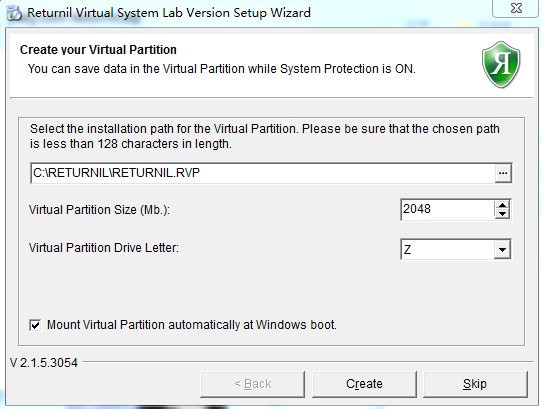 Returnil Virtual System 2010 Home Free ��������ԭ��ʾ��ͼ
