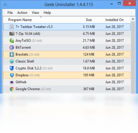 Geek Uninstaller��ʽ�� + ���ж�������������н�ͼ