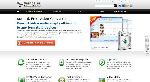 Free Sothink Video Converter ֧�ֵ���Ƶ��ʽ�б�