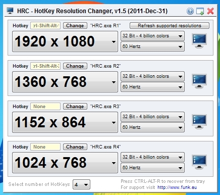 Hotkey resolution changer 自定义热键设置