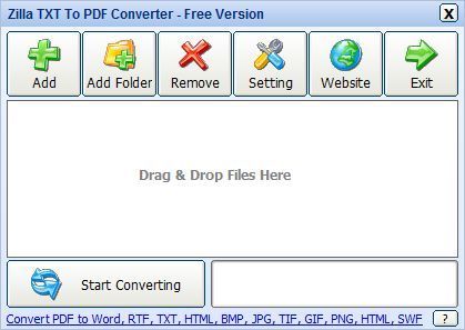 Zilla TXT To PDF Converter ת�����߽���