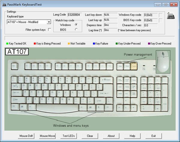 PassMark KeyboardTest �������Բ���