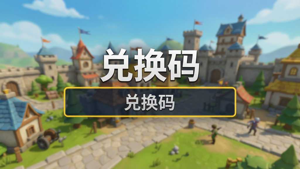 最佳炮手兑换码界面截图,输入框醒目,背景为游戏主城,风格明亮简洁,文字“兑换码”清晰可见,排版整齐,画质清晰,干净无多余元素