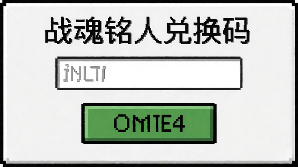 战魂铭人兑换码界面示意图,像素风格,界面清晰,显示输入框和确认按钮,干净简洁