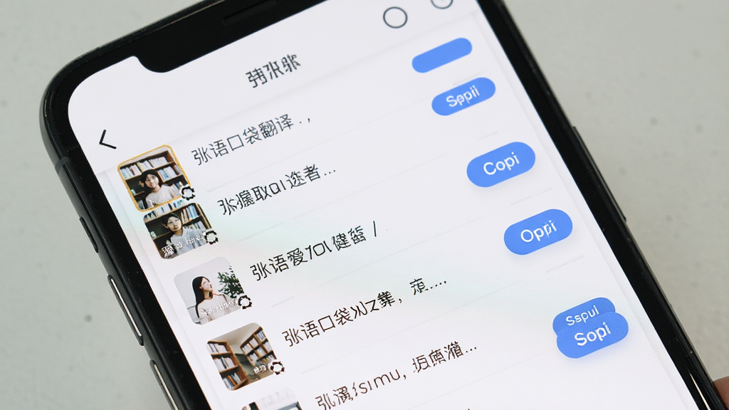 弭语口袋翻译图片文字提取功能演示,主体为手机屏幕显示提取出的文字列表,布局简洁,文字排列整齐,风格清爽,细节包括来源图片缩略图和复制按钮,画质清晰,无多余元素
