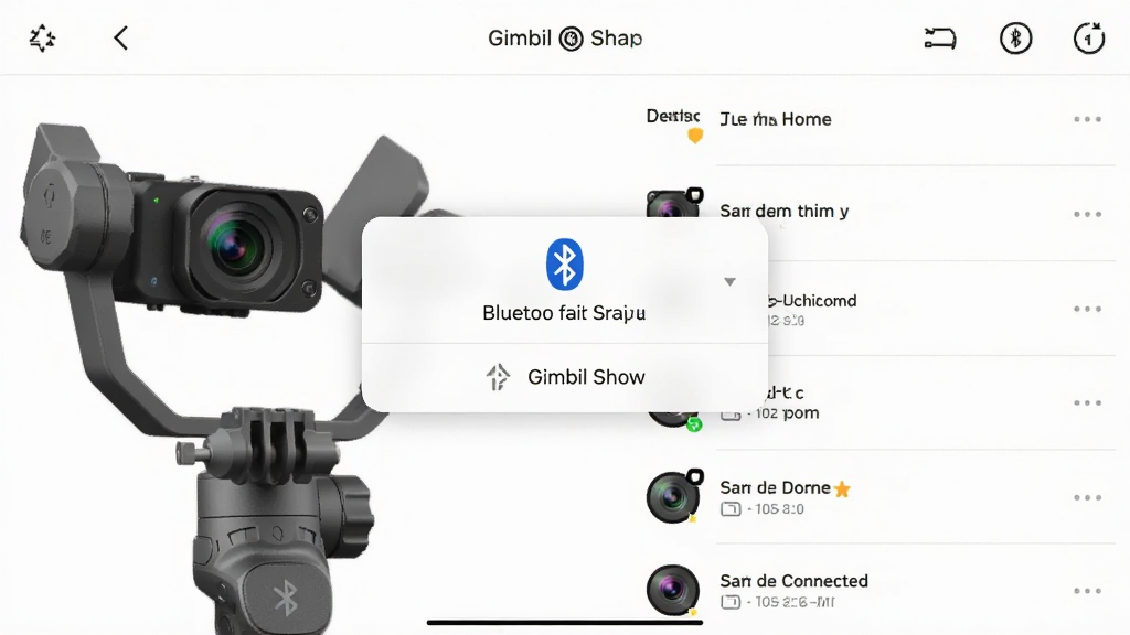 Gimbal Show�����ȶ��������ͼ����ʾ������Ե������������豸�б�������Ϊ��ɫ���UI��ϸ�����������ʸɾ����޶���Ԫ��