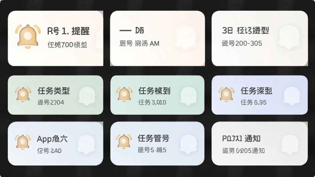 ��ܼ�App��Ϣ֪ͨ���棬��ʾ�����������ѿ�Ƭ���������ź��������ͣ���������ͼ�꣬����ִ���ɫ����ͣ��޶���Ԫ��