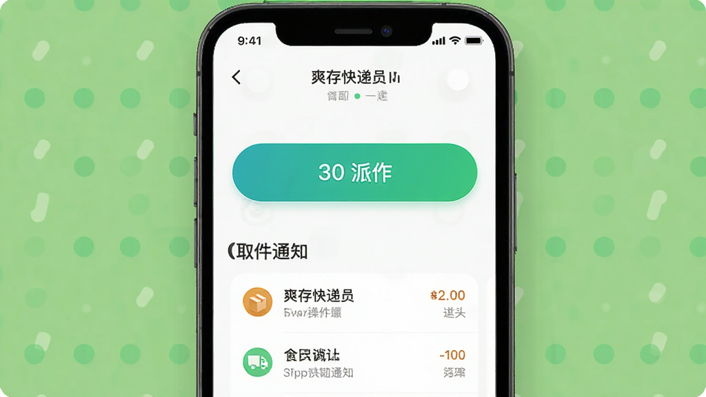 ˬ����Ա App �������ͼչʾ���ֻ���Ļ������ʾ�ɼ�������ť��ȡ��֪ͨ�б������岼�ּ���������ִ���ƽ�����������ɫ��ϸ��Բ�󣬻��ʸɾ��޶���Ԫ��